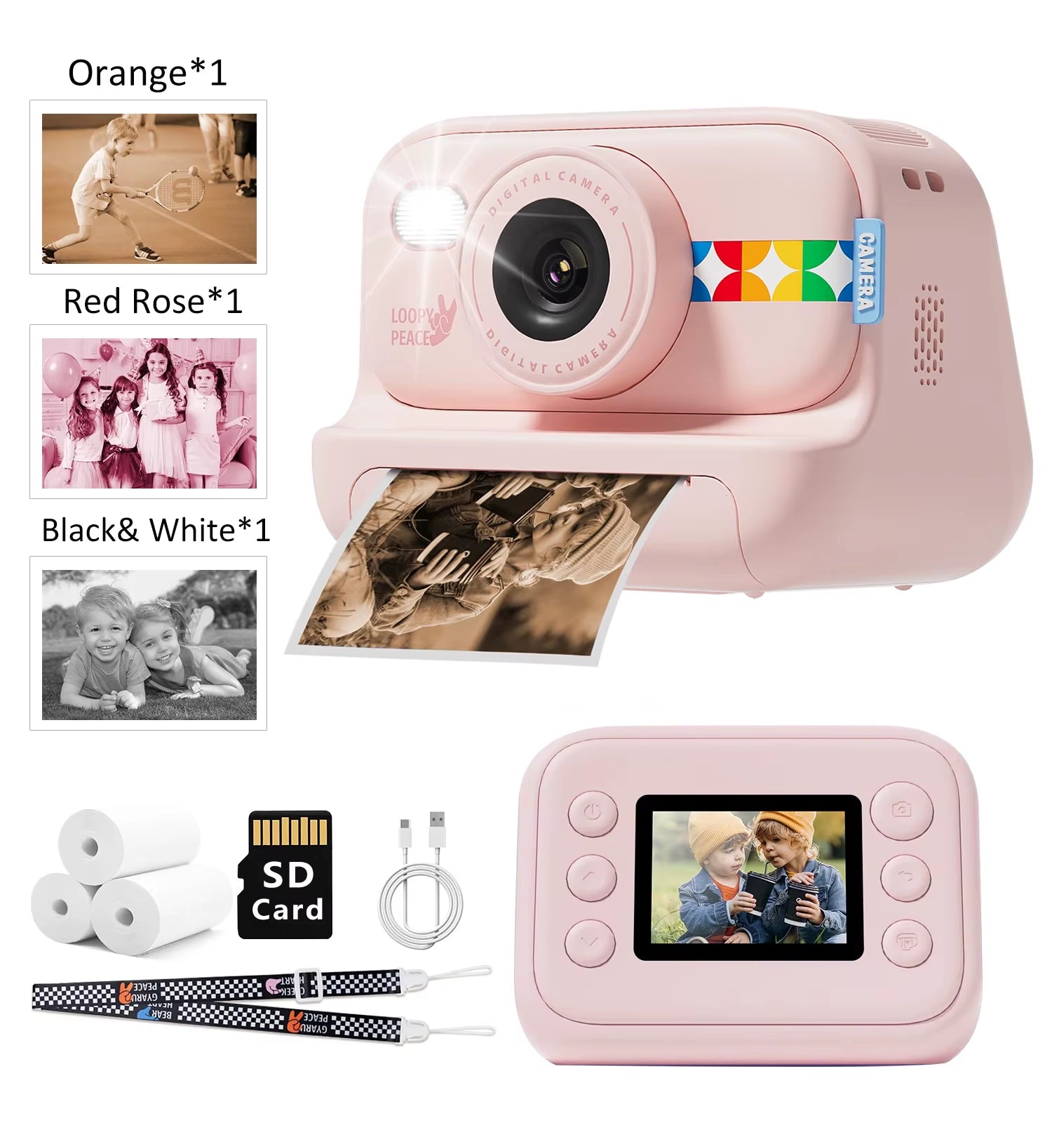 Color Print Camera for Kids 1080P HD Instant Digital Camera with No Ink Printing, Perfect Birthday, Easter & Christmas